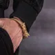 Bracelets de manchette en acier inoxydable pour hommes Dragon Accents câble épais élastique