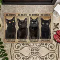 Blackcat/cat – paillasson d'intérieur et d'extérieur tapis de sol antidérapant imprimé 3D cadeau