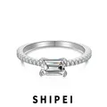 SHIPEI – bagues de fiançailles en argent Sterling 925 pierres précieuses en saphir blanc taille