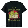 T-shirt humoristique en coton pour hommes je suis un livre dragon pas un ver citations drôles