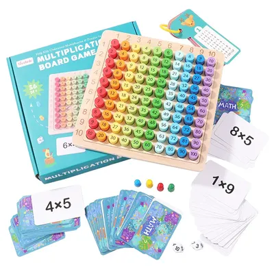 Jeu de société de multiplication Montessori en bois pour enfants jouets mathématiques pour enfants