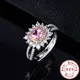Bague en argent Sterling 925 Zircon rose diamant Carat pierres précieuses colorées pour femmes
