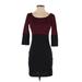 BB Dakota Casual Dress - Sheath: Burgundy Color Block Dresses - Women's Size X-Small