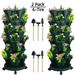 Stackable Planters 6 Tier Vertical Garden Planters Strawberry Herb Flower Vegetable Planter Indoor Outdoor Pots with Wheels - Green 2 Sets