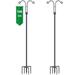 Outdoor Shepherd Hooks 108 inch Tall for Bird Feeder (2 Packs) Adjustable Metal Garden Poles for Hanging Plants Solar Light Lantern Bright Black