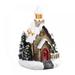 Resin Christmas Scene Village Houses with Warm White LED Light Battery Operate Christmas Ornament