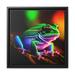 Neon Tree Frog Framed Canvas Wall Art - Pop Art by Stephen Chambers