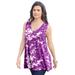 Plus Size Women's Swing Ultimate Tank by Roaman's in Purple Acid Tie Dye (Size 38/40) Top