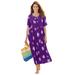 Plus Size Women's Stamped Empire Waist Dress by Woman Within in Radiant Purple Starfish (Size 2X)