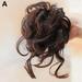 Synthetic Messy Bun Hairpieces Curly Wavy Wig Chignon with Rubber Natural Fake Hair Hair Band Bun Rope N7Z9