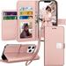 iPhone 14 Plus Case Wallet Case iPhone 14 Plus PU Leather Case PU Leather Magnet Stand Wallet Credit Card Holder Flip Case 6 Card Slots Case For Apple iPhone 14 Plus 6.7 - Rose