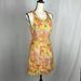 Free People Dresses | Free People Fit & Flare Orange And Yellow Cocktail Dress W Gold Threads, Size 4 | Color: Gold/Yellow | Size: 4