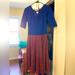 Lularoe Dresses | Lularoe Dress - Nicole Size L Red And Blue | Color: Blue/Red | Size: L