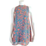 Anthropologie Tops | Everly Anthro Halter Mock Neck Swing Blouse Tunic Top S Retro Floral Paisley | Color: Blue/Pink | Size: S