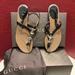 Gucci Shoes | Gucci Black Leather T-Strap Sandals With Silver Horsebit Accent | Color: Black | Size: 40eu