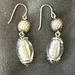 Anthropologie Jewelry | Anthropologie White, Crystal, Silver Drop Earrings Nwot | Color: Silver/White | Size: Os