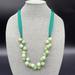 J. Crew Jewelry | J. Crew Ribbon & Marble Necklace. Adjustable. Tie Back. | Color: Green | Size: Os