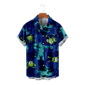Cartoon Monsters University Hawaiian Shirts Vintage Bowling Shirt Button Down Short Sleeve Mike Sulley Printing Shirt Funny Aloha Beach Tees Sizes Kids-Adult Unisex Member of Oozma Kappa