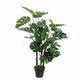 Plantificial 3ft Artificial Monstera Plant With Plastic Planter Pot, Artificial Cheese Plant, Fake Monstera Plant For Home Decor Office Decoration - 75W x 100H cm