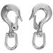 2pcs Stainless Steel Cargo Hook Anti-slip Lifting Hook Engineering Supply Silver