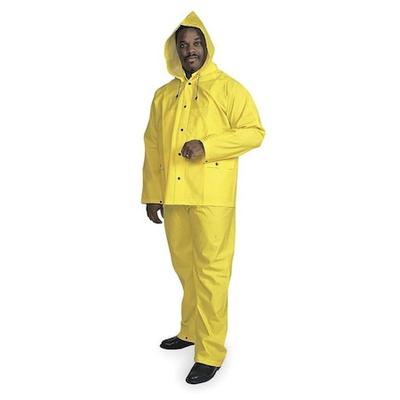 CONDOR 5T911 3 Piece Rainsuit w/Detachable Hood,Yellow,S