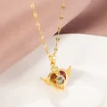 Design Sense – collier ailes d'ange en cristal coloré pour femmes bijoux en acier inoxydable