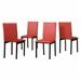 Set of 4 Faux Leather Dining Chair Red - 22x36