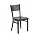 Wood Restaurant Dining Chair Black and Walnut - 17x33