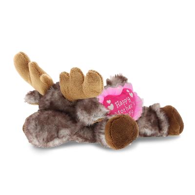 DolliBu Happy Mother’s Day Super Soft Plush Brownish Lying Moose Doll - 9.5 inches