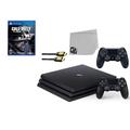 Sony PlayStation 4 Pro 1TB Gaming Console Black 2 Controller Included with Call of Duty Ghosts BOLT AXTION Bundle Used