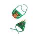 2pcs Cute Christmas Clothing Accessories Pet Costume Warm Party Decorative L with Green Hat and Green Bib