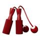 Cordless Jumping Rope Indoor Exercise Endurance Training Workout Skipping Rope Fitness Weighted Jump Rope for Women Men Adults dia.3.2cm Red