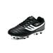 Rotosw Unisex Soccer Cleats Lace Up Sport Sneakers Round Toe Athletic Shoe Kids Football Sneaker Children Lightweight Comfort Black Long 8