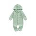 Peyakidsaa Newborn Baby Boy Girl Romper Hooded Outfit Clothes Waffle Cotton Button Jumpsuits