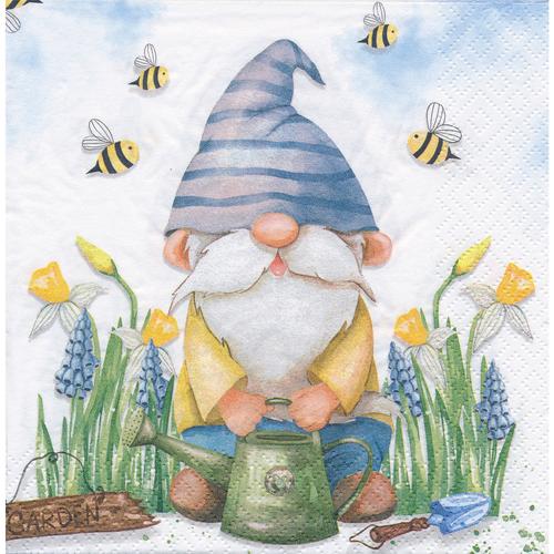 Serviettes en papier ""lutin de printemps"", 33x33 cm, 20 pièces
