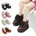 Anvazise 1 Pair Mini Boots Exquisite Lovely Wing Adjustable Shoelace Wearable Fashion Dressing Props Accessory 1/12 BJD Doll Shoes Mini Rubber Boots Kids Pretend Game Light Brown