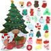 Advent Calendar 2022 Christmas Countdown Calendar 24Pcs Squishies Squishy Toys Santas Snowman Fidget Toy Christmas Mochi Squishy Toy Stress Reliever Anxiety Pack Christmas Gift Set for Kid Toddler