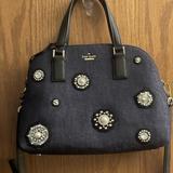 Kate Spade Bags | Dark Blue Denim Satchel Purse W/ Shoulder Strap | Color: Blue | Size: 9.5 X 11.5