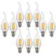 ZYUJIA 6W E14 Dimmable LED Candle Bulb(Equivalent to 60W) 10 Packs C35 LED Filament Light Bulb 600LM 2700K Warm White Vintage Filament Energy Saving Candelabra Lamp
