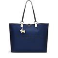 RADLEY London Addison Gardens Responsible Large Open Top Tote Handbag for Women, Made from Ink Blue Recycled Polyester & Water-based PU Trims, with Large Black Logo, Tote Bag with Grab Handles