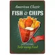 Panneau en métal classique américain Delicious Fish Chips décoration murale vintage restauration