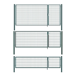 Aileenstore Gartentor Zauntor Einfahrtstor Stabmattenzaun Doppelflügel Grün 1400 x 3500 mm Image