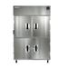 Delfield 6051XL-SH 51" 2 Section Reach In Refrigerator, (4) Left/Right Hinge Solid Door, 115v, Aluminum & Stainless Steel