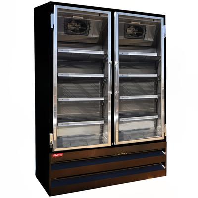 Howard-McCray GR42BM-B 52 1/4" 2 Section Glass Door Merchandiser - 2 Left/Right Hinge Doors, Black, 115v
