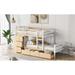 Merax Twin over Twin Loft Bunk Bed with Drawers and Ladder, Natural