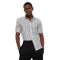 Trendyol Men's Männer Slim Fit Buttonkragen für Spray Striped Shirt, Gray, Small