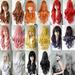 Flmtop Women Long Curly Big Wavy Hair Popular Colorful Cool Perma-long Cosplay Wig