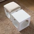 Multifunction Stackable Play Stool Wood Stool Pet Play Stool Hollow Ottoman White Finish