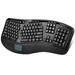 Adesso WKB-4500UB - Wireless Ergonomic Desktop Touchpad Keyboard Split Keys Design Palm Rest Media Control Hotkeys Long Battery Life - Compatible for Laptop/Desktop/PC/Windows XP/7/8/10 Black