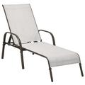 Giantex Chaise Lounge Chair Adjustable Reclining Lounge Chairs Folding Recliners Patio Furniture for Backyard Lawn Grey